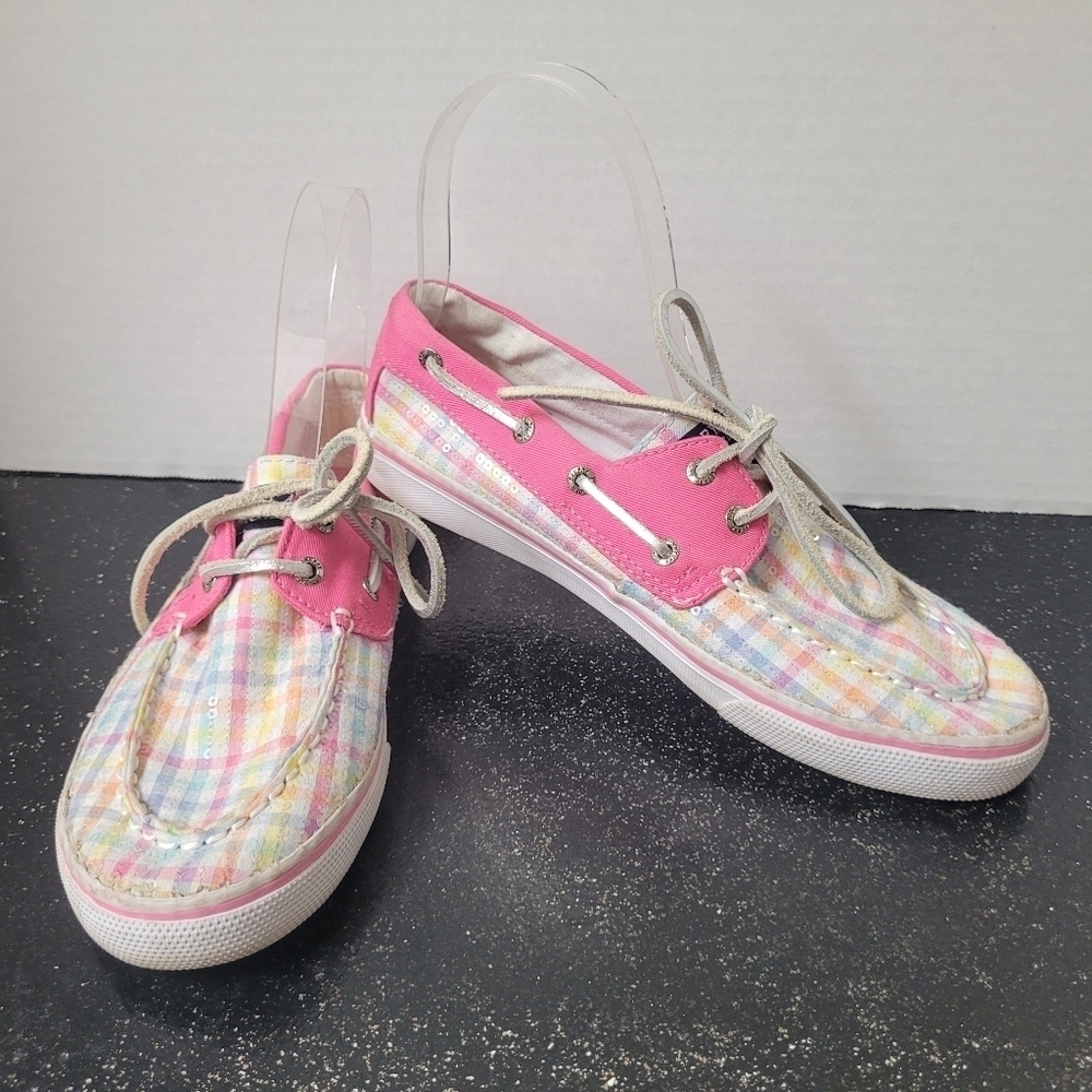 Sperry Top Sider Plaid and Sequin Shoes
